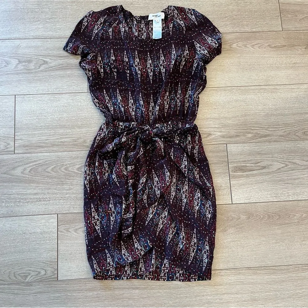 Etoile Isabel Marant Reilly Draped Front Silk Purple Red Dress Size 3/L - Image 4