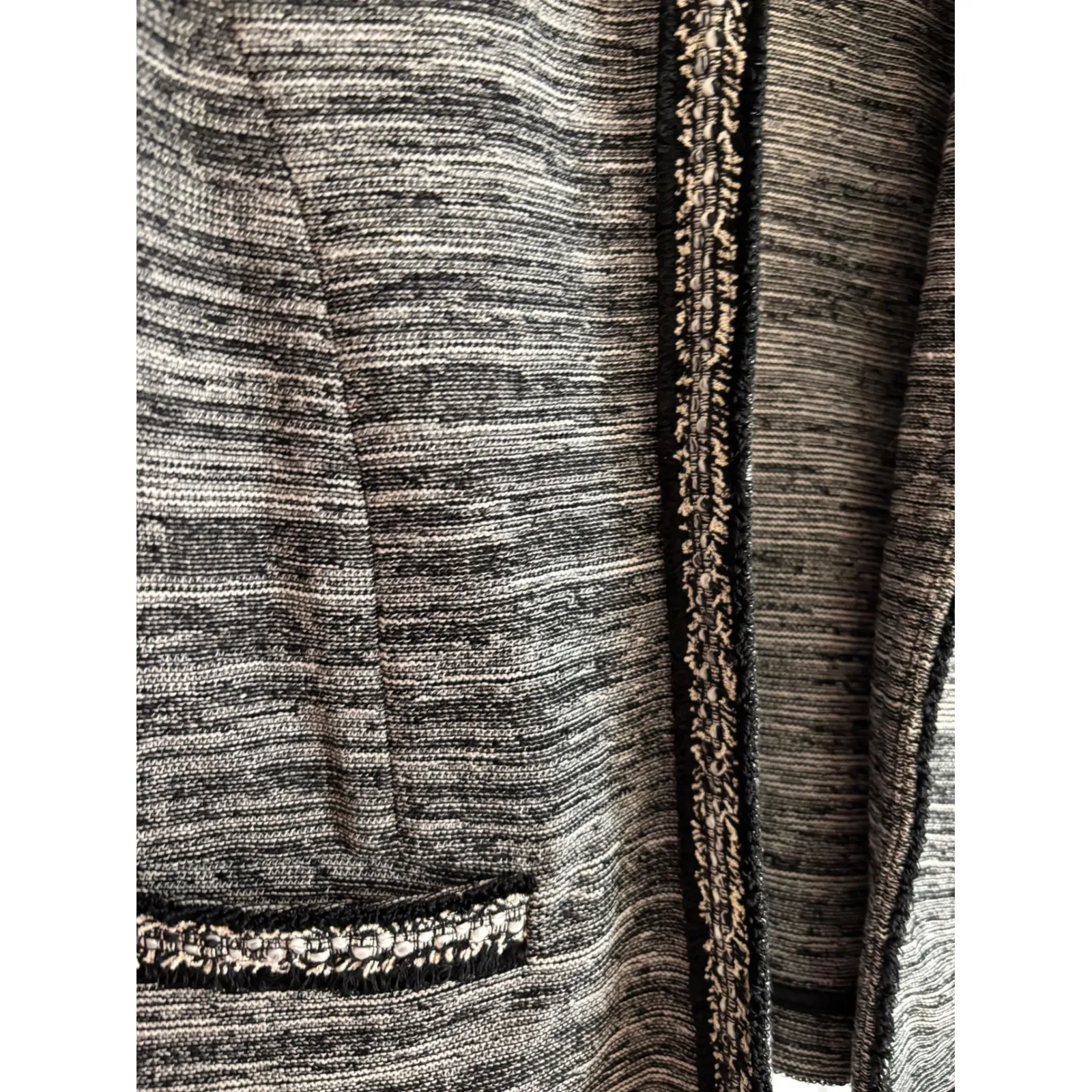 Talbots Black & White Open-Front Blazer Sweater Knit Jacket Size Small Petite - Image 5