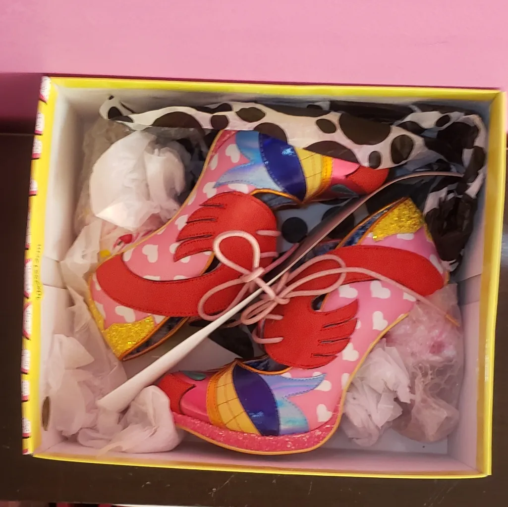 Brand New Rare Irregular Choice Deckchair Diva in pink red yellow sz 39 - Image 12