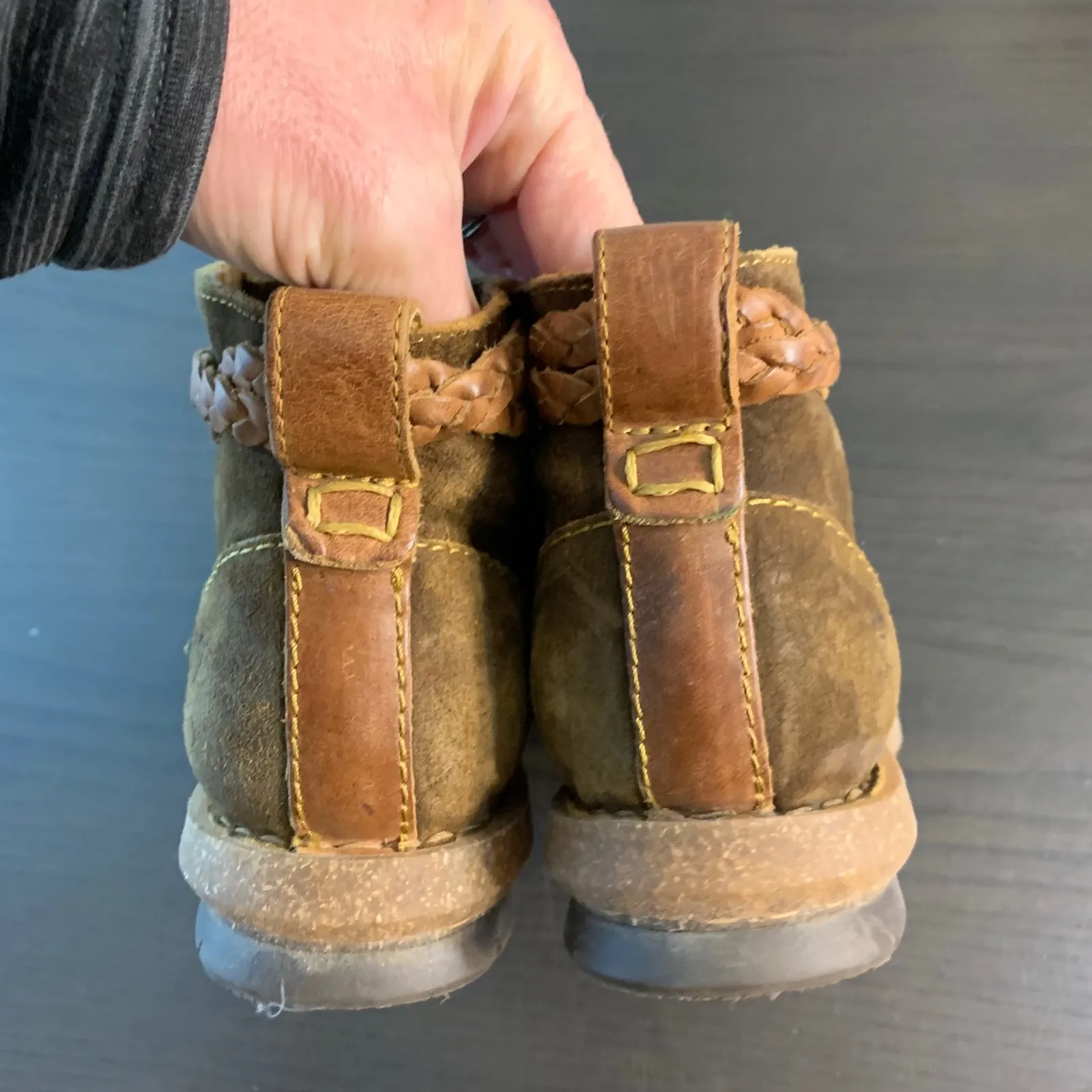 Born Handcrafted Footwear Suede Lace Up Ankle Boots Women Brown Size 6.5 - Image 5