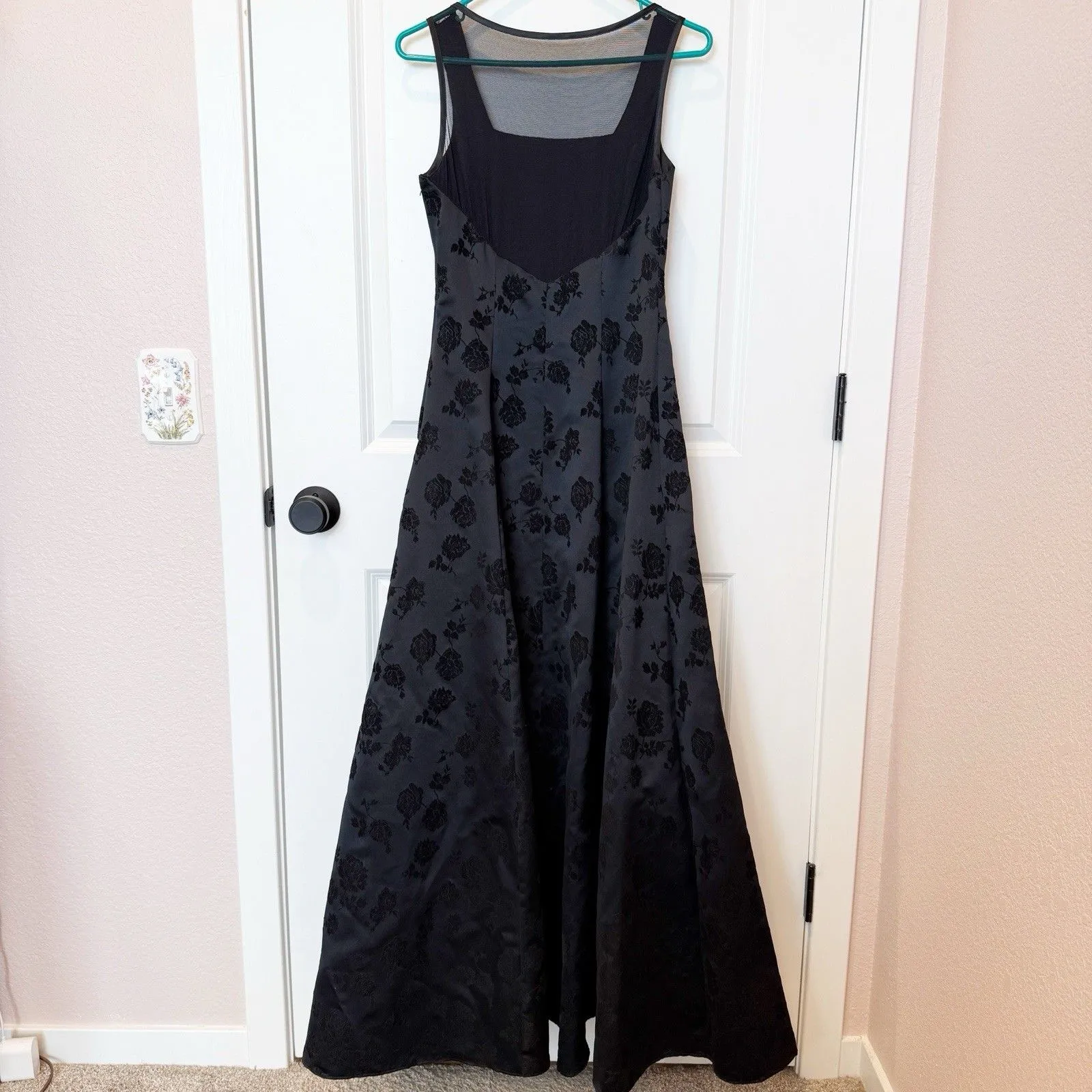 VTG Blondie Nites Whimsigoth Velvet Burnout Maxi Prom Dress Size 3/4 Y2K Fairy - Image 4