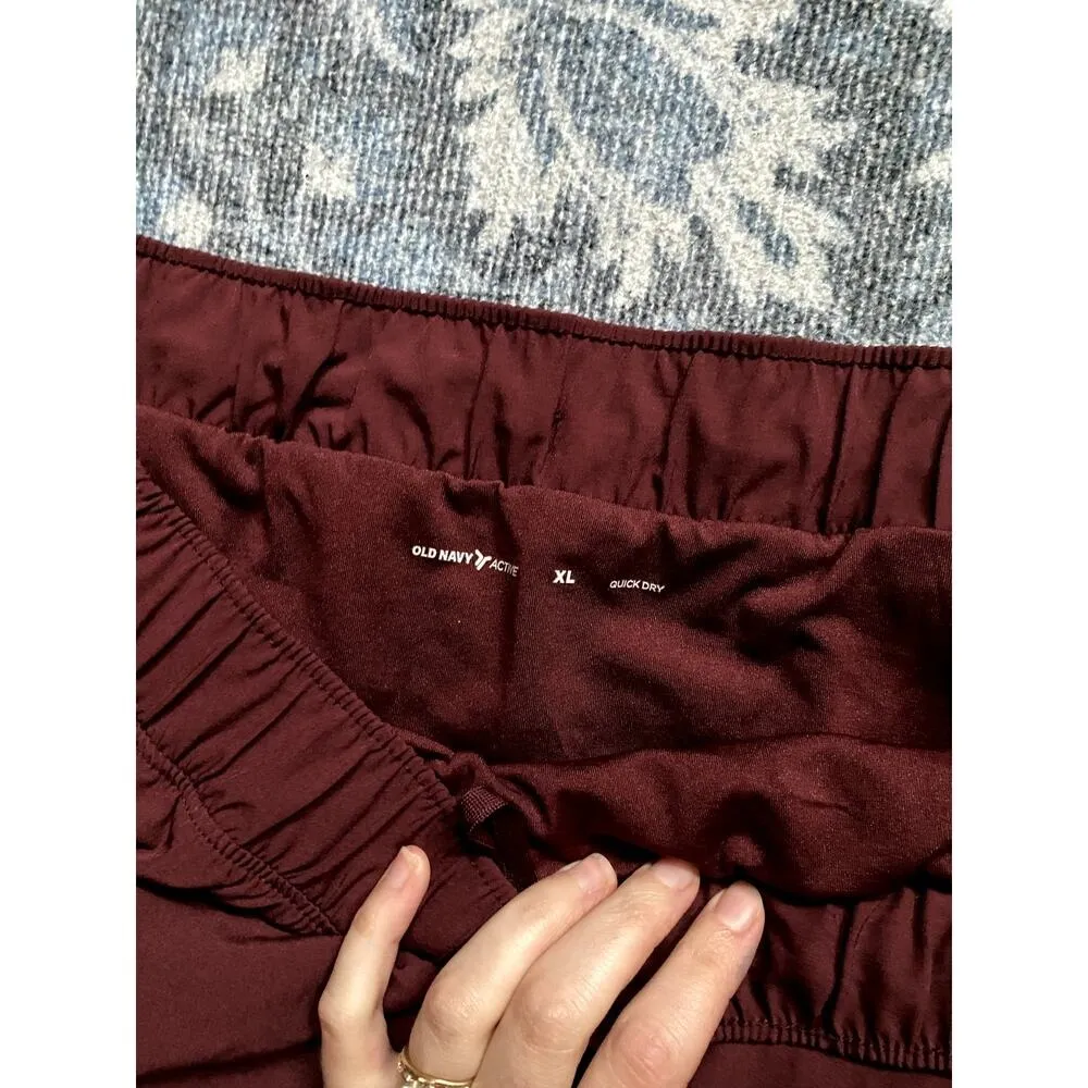 Old Navy Quick Dry Burgundy Athletic Shorts XL Lounge Active Clean Girl Normcore - Image 2