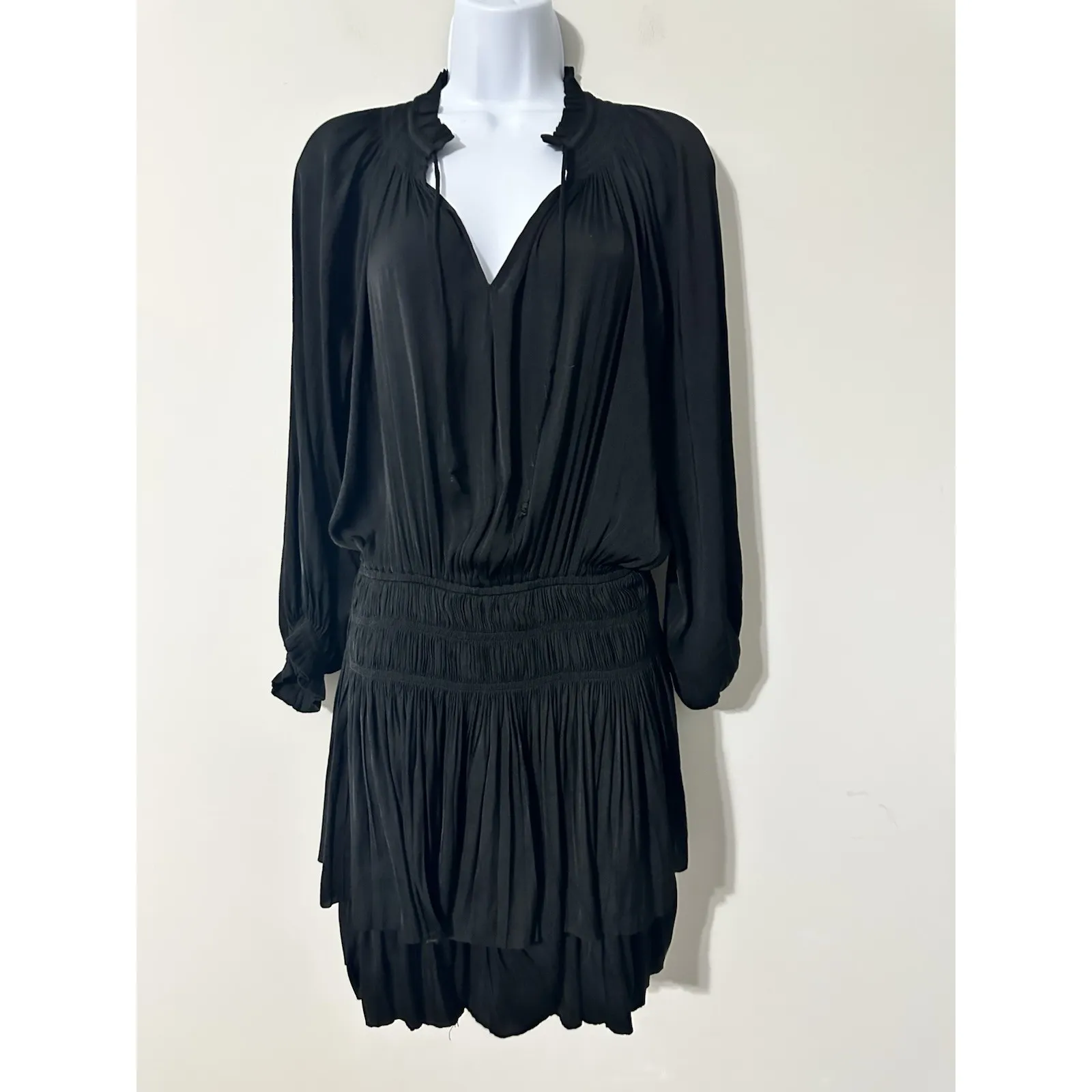 Current Air Aurelie Pleated Dress Black EUC Size M - Image 3