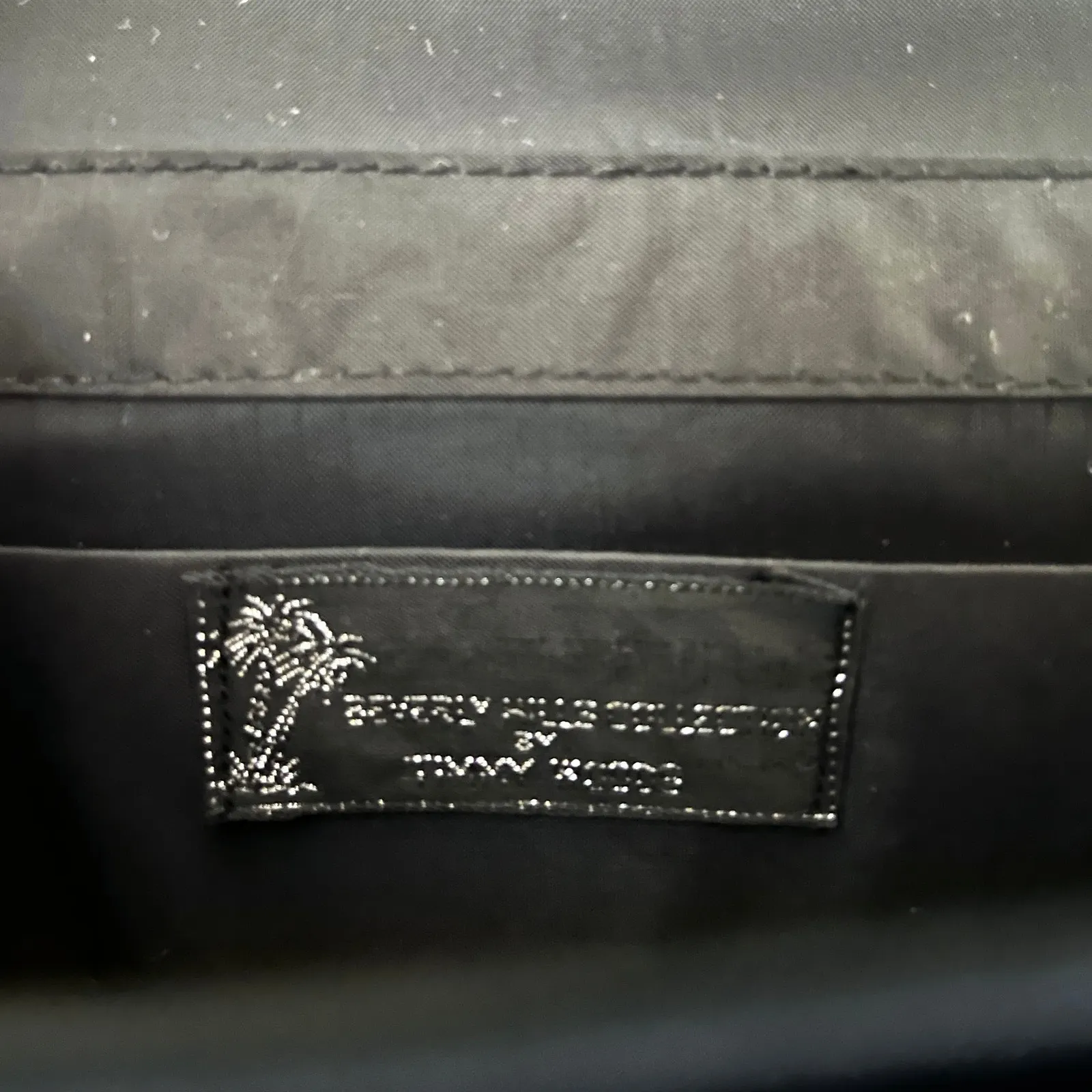 Timmy Woods Beverly Hills Collection Vintage Satin Ruffle Crossbody Evening Bag Black - Image 5