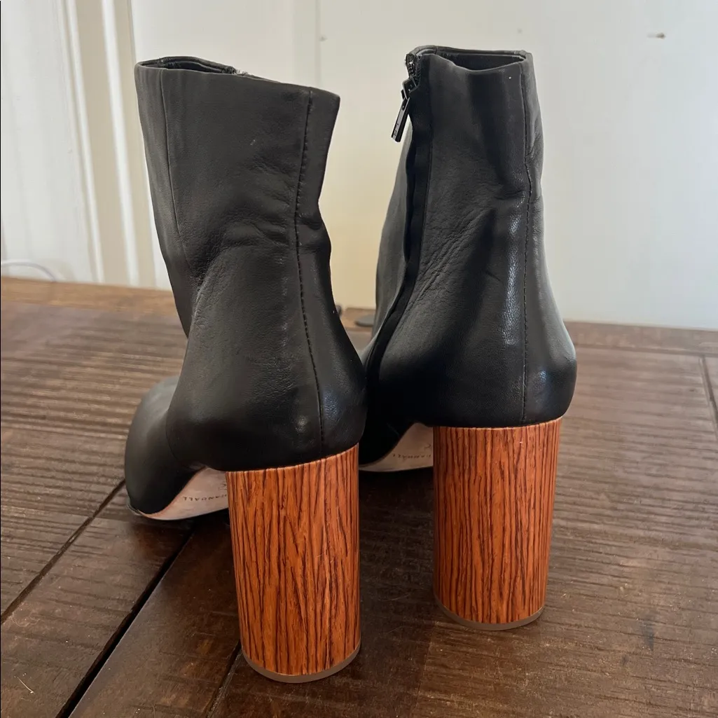 Loeffler Randall Leather Boot Booties Black Tan Women's 10 EUC - Image 6