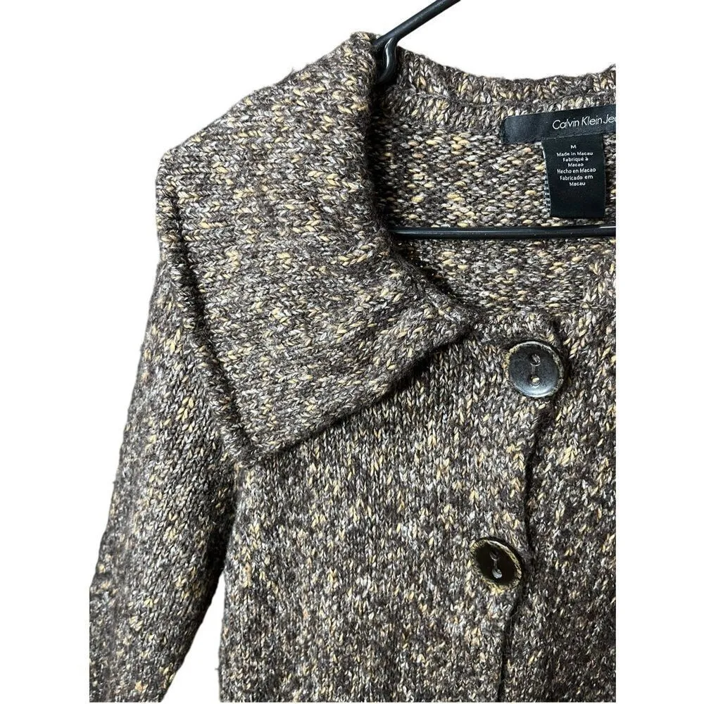 Calvin‎ Klein Jeans Brown Long Line Cardigan Sweater Dress Size M - Image 7