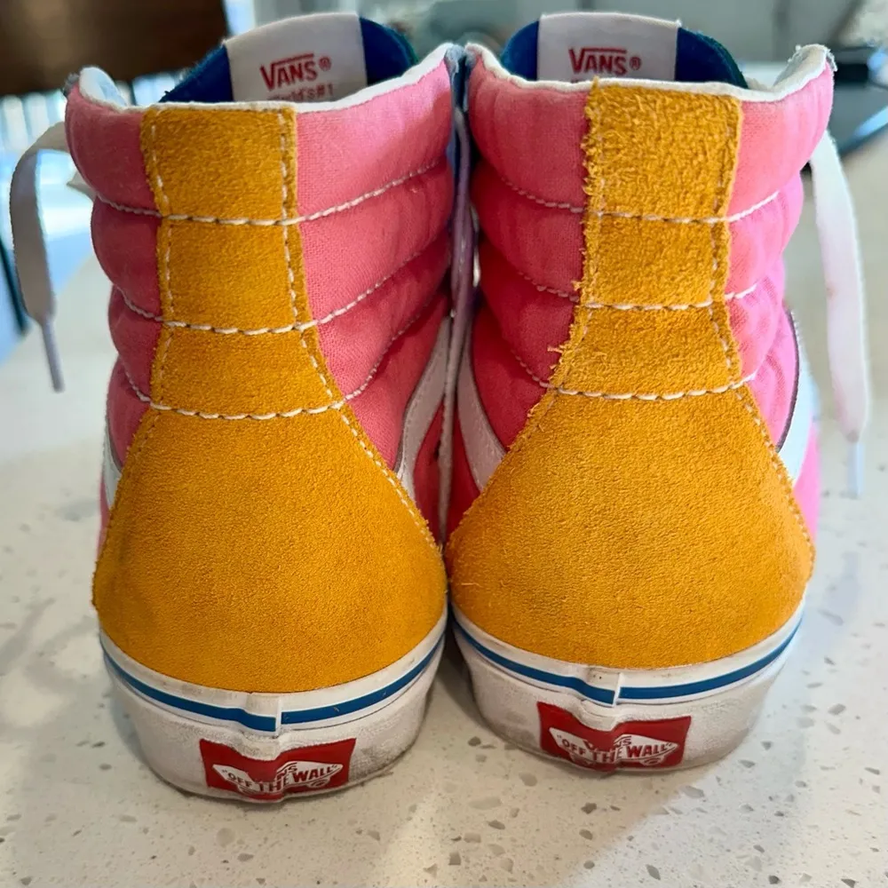 Vans  High-Top Sneakers - Pink, Blue, and Yellow Size: 8.0 - Image 6