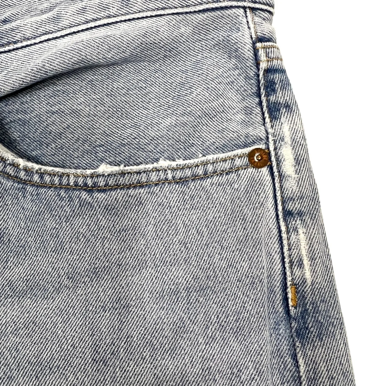 AGOLDE 90s Crop Jeans Plus Sz 33" Light Wash Loose Fit Distressed Denim Grunge - Image 13