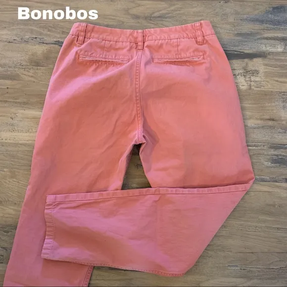 Bonobos Women's Casual Pants size 28 Cropped Chinos Coral Color - Image 2