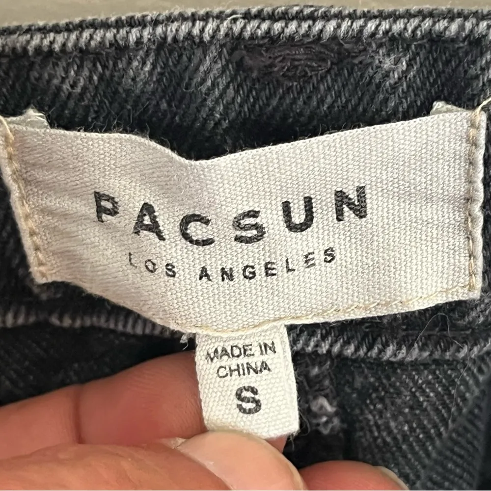 Pac Sun Women’s Black Denim Overall‎ Mini Dress Size Small - Image 9