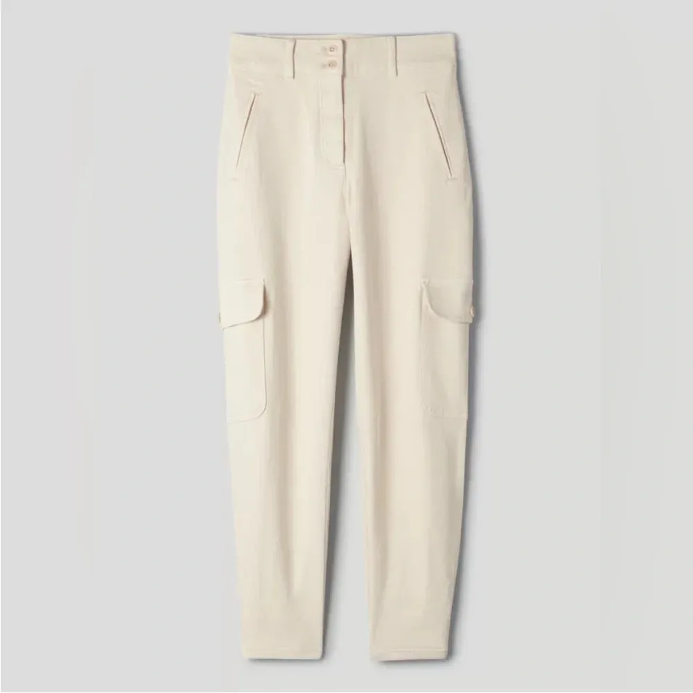 Aritzia Wilfred Free Size 00 Modern Cargo Pant Beige Denim - Image 3