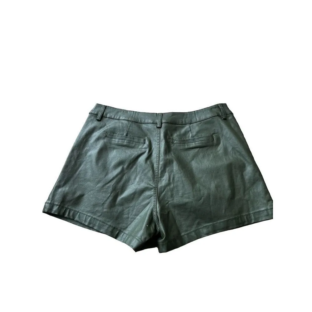 KUT from the Kloth‎ Women's Olive Green Lycra Pleated Shorts Size 18 High Rise - Image 3