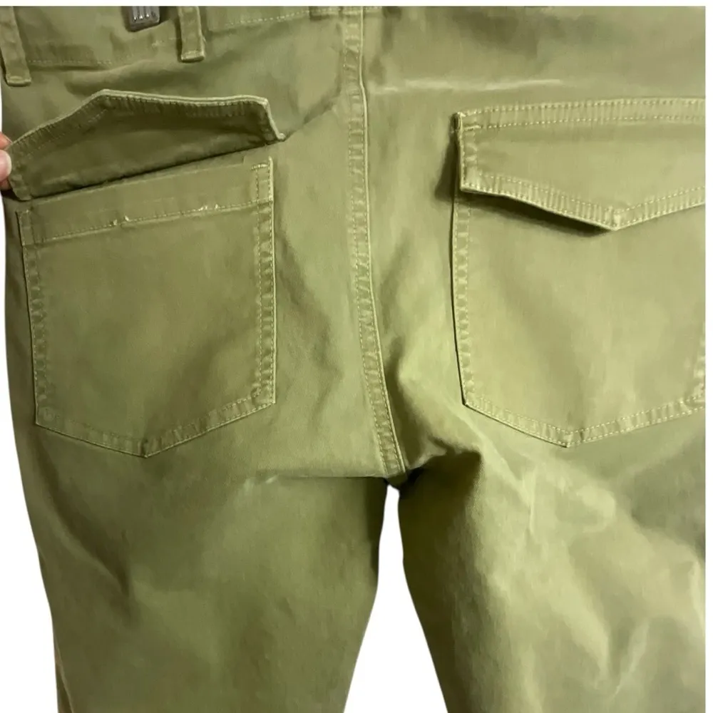 NiLi Lotan Raw Hem Crop Cotton Stretch Twill Pant in Green Size 6 - Image 7