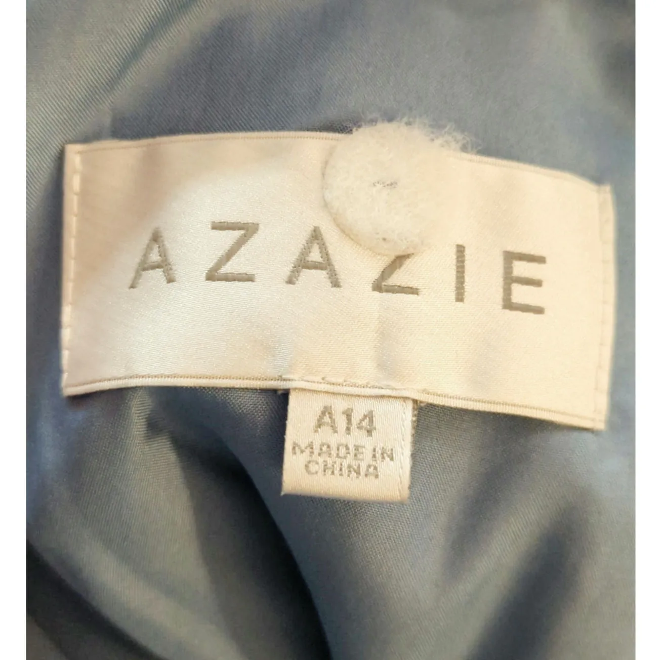 Azazie Keyla Dusty Blue A-Line V-Neck Pleated Chiffon Dress Womens 14 Wedding - Image 12