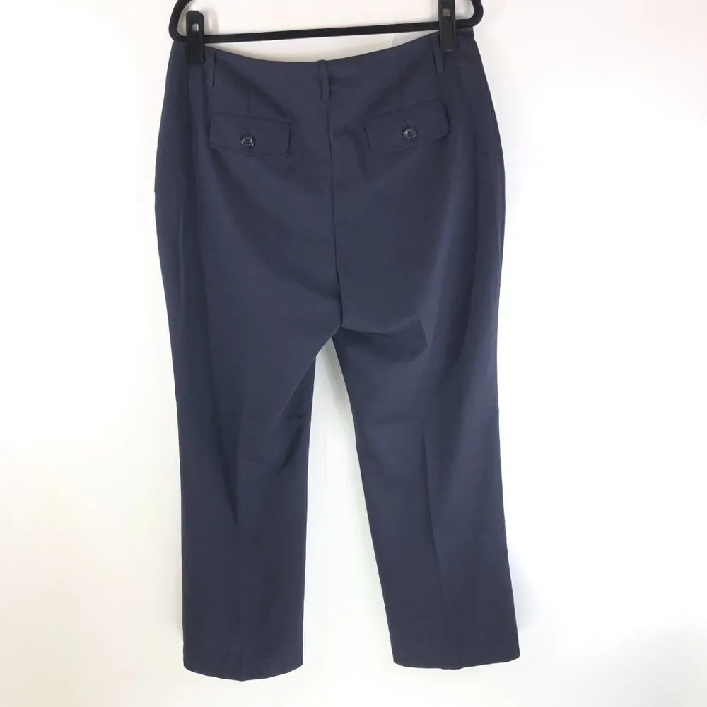 Lands End Womens Dress Pants Wool Stretch Straight Leg Navy Blue 12 - Image 2