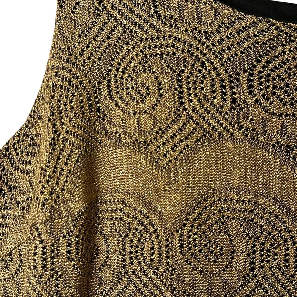 SL Fashions Vintage Flapper Dress Gold Black Fringe‎ Size 16W #696070 - Image 4