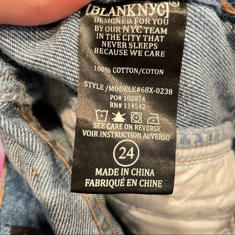 Blank NYC Zippered Front Distressed Denim Mini Skirt Jean Womens 24 Festival Zip - Image 5