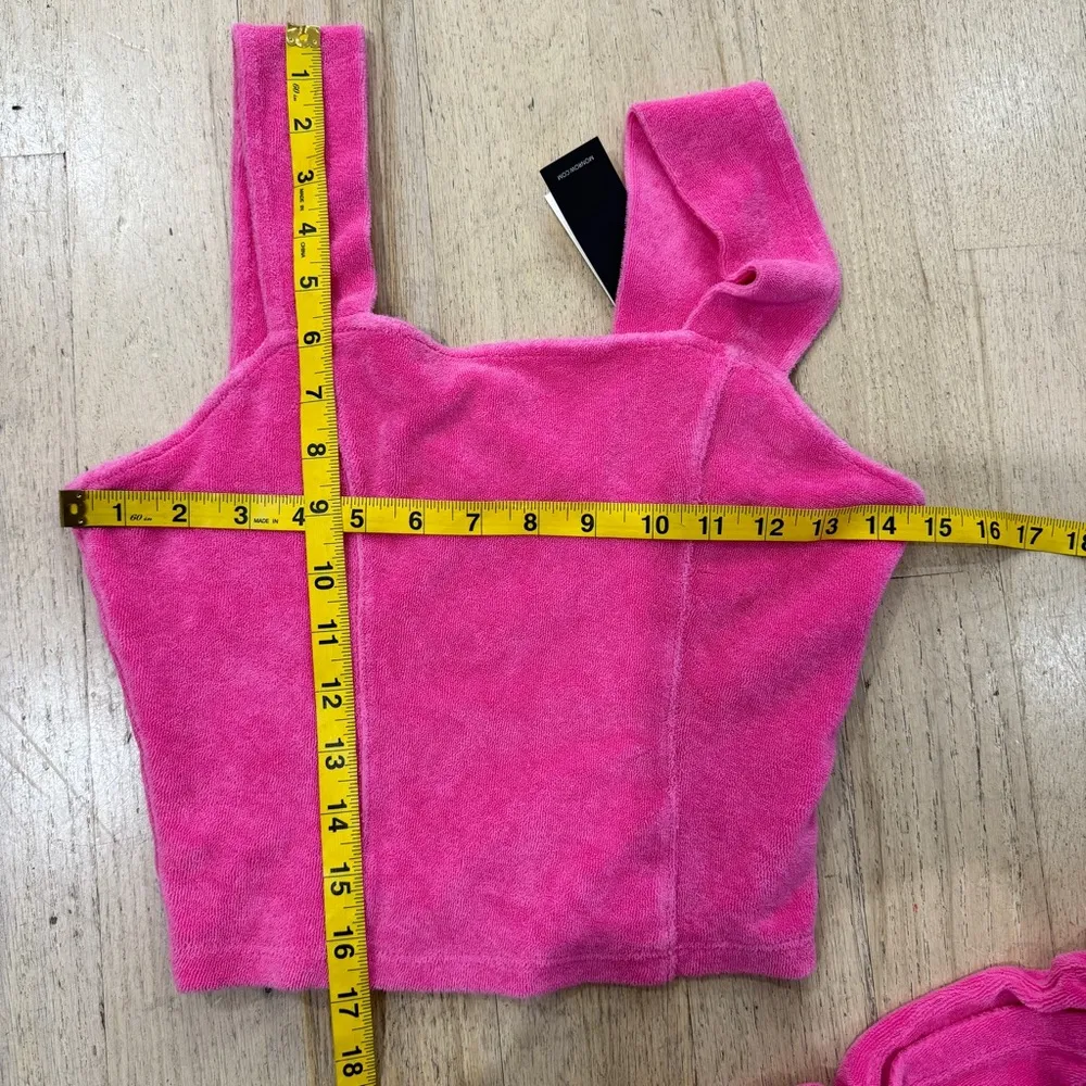 Monrow hot pink terry cloth Bermuda shorts and top set - Image 10