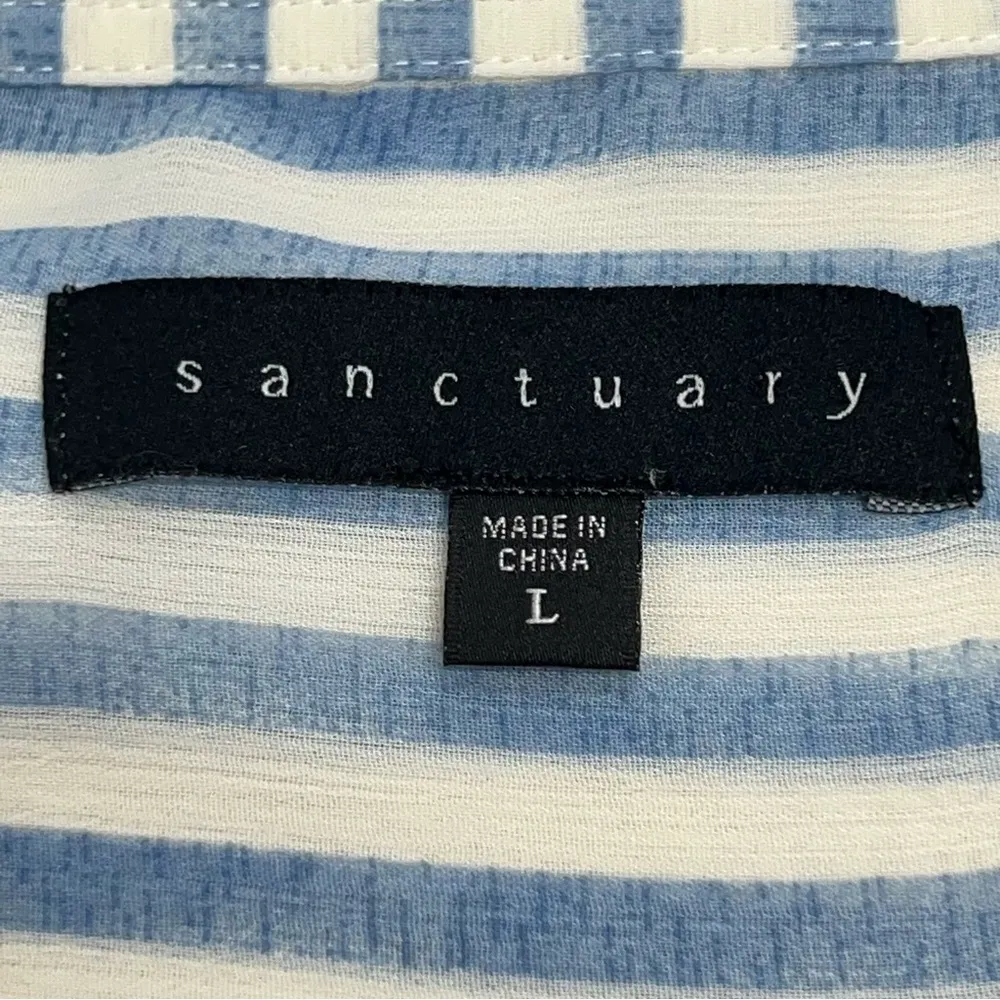 striped sheer shirt dress  Large swimsuit coverup Beachy cruise top - Image 3