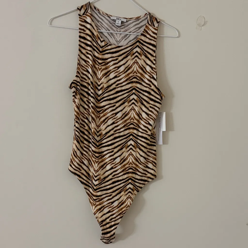 NWT BAR III Sleeveless Tiger Print Bodysuit - Image 3