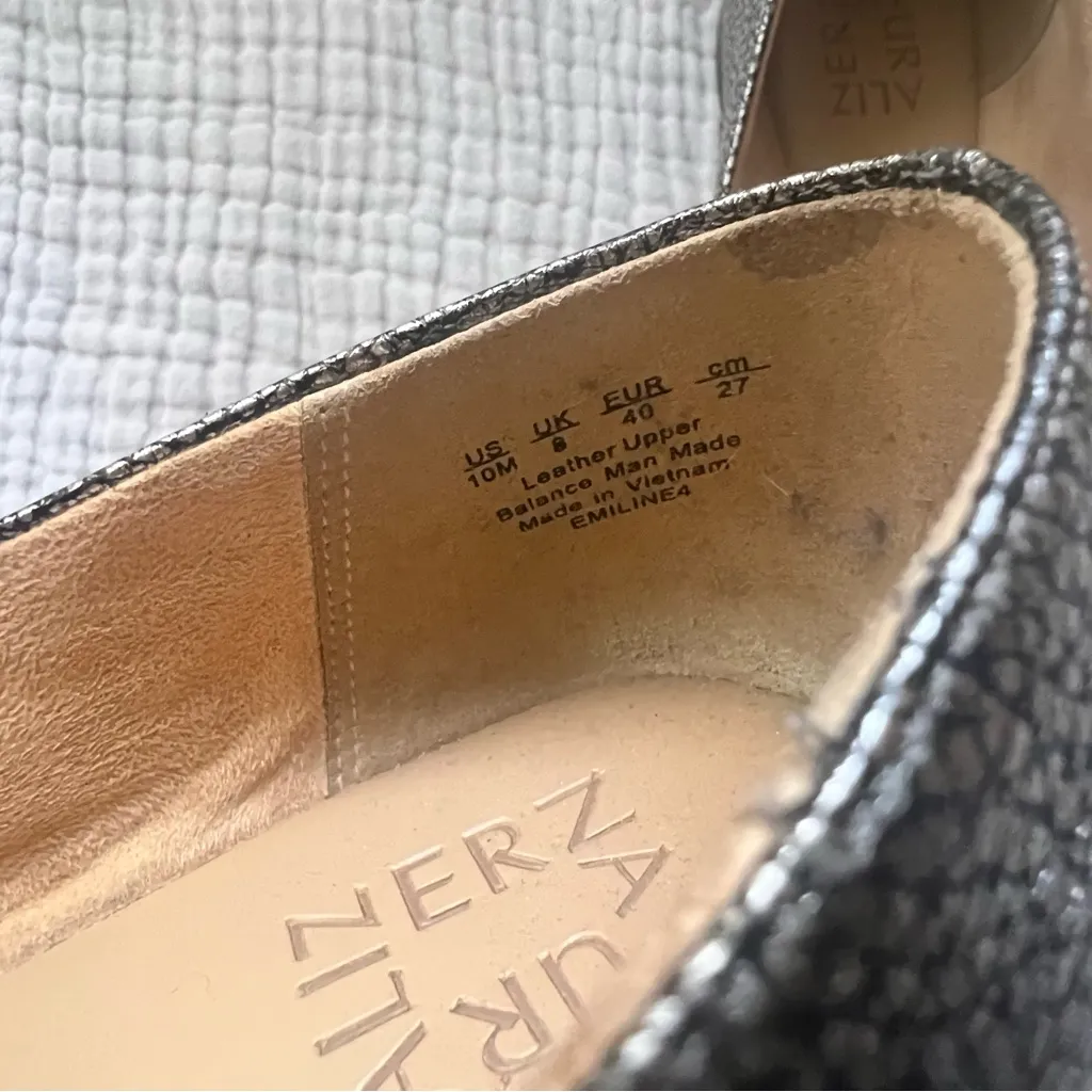 NATURALIZER Emiline Loafers Silver NAEMILINE 4 metallic studded SIZE 10 leather - Image 7