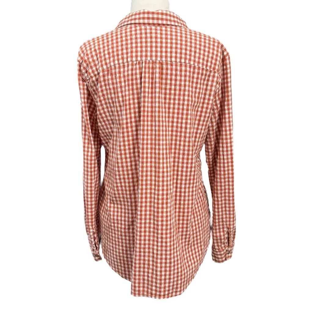 KUT from the Kloth Button Down Shirt XL Orange Gingham - Image 6