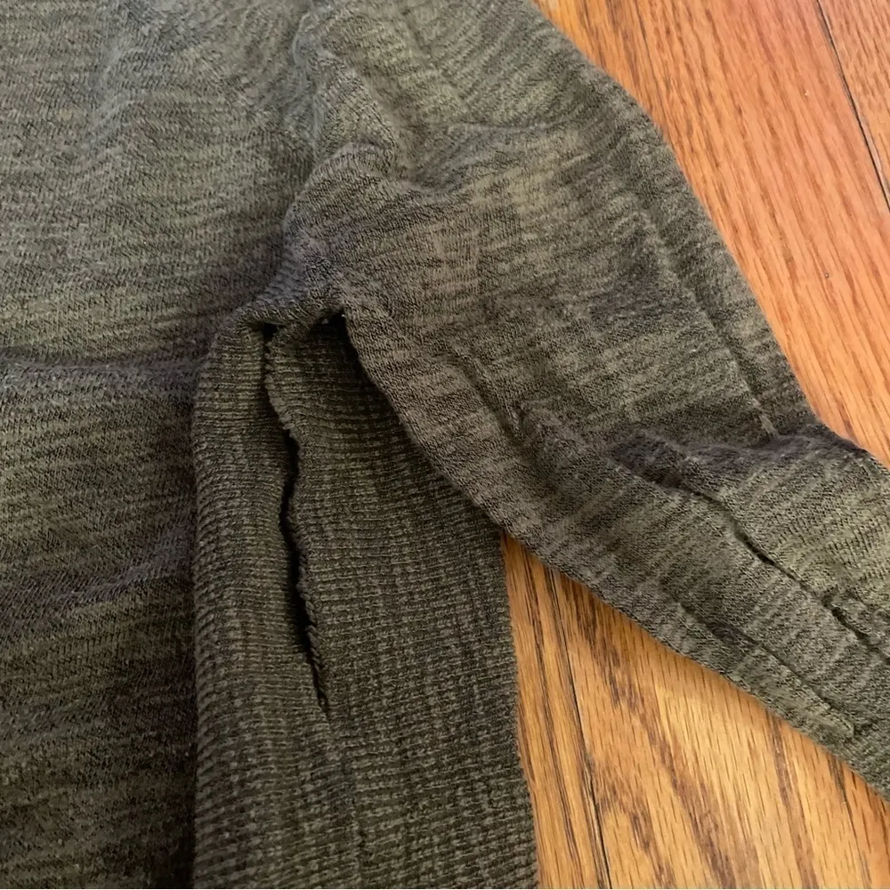 EXPRESS Lace Up Back Circle Hem Sweater Olive Green 3/4 Sleeve Lattice Cotton S - Image 16