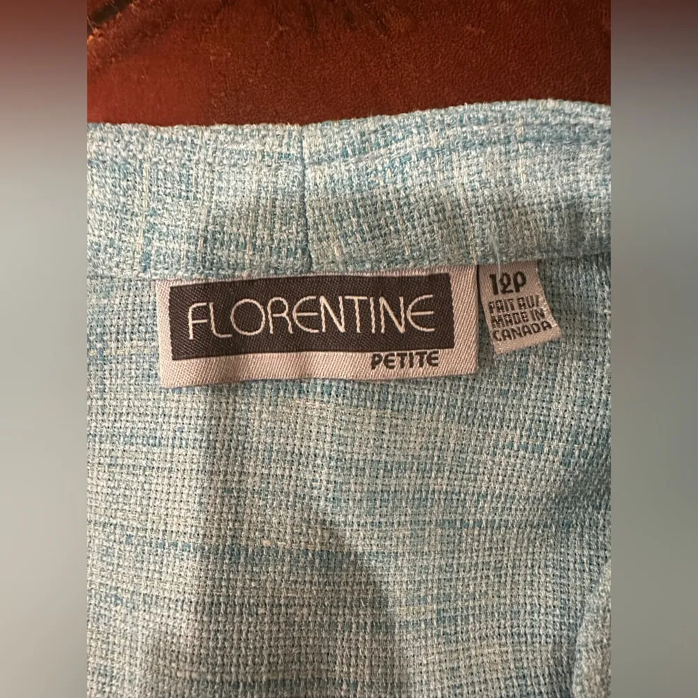 Vintage Florentine Blue Boxy Buttoned Short Sleeve Blazer Size 12P - Image 6