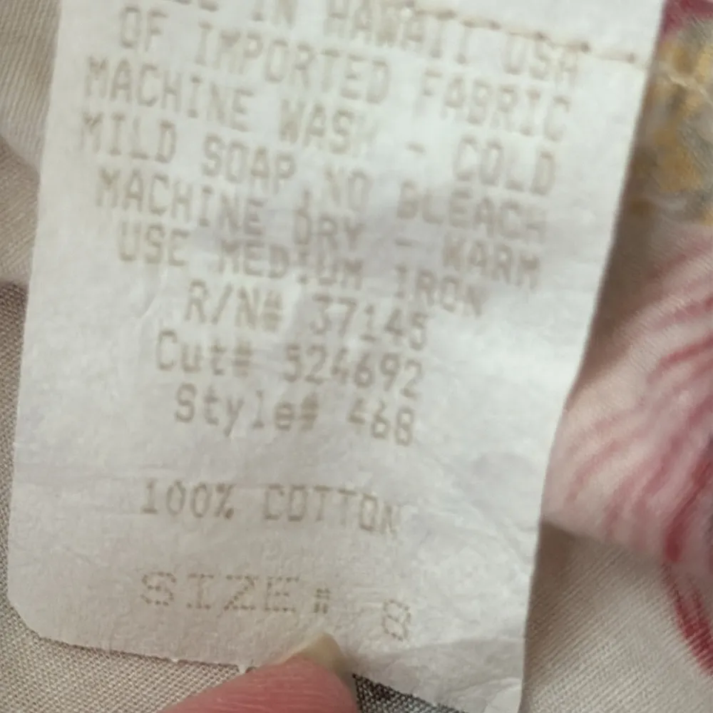 Hilo Hattie Mid Y2K Hawaiian Tropical Floral Back Zip Cotton Mini Dress Size 8 - Image 4