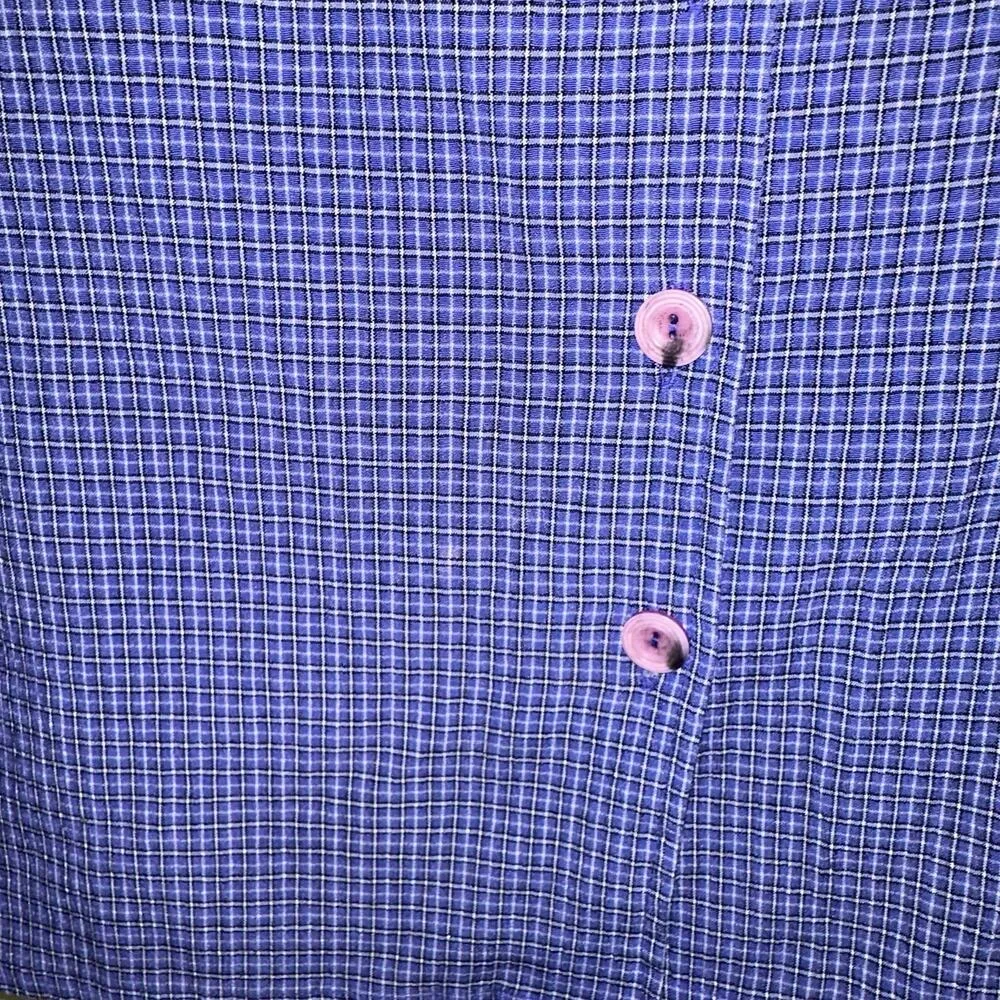 Sag Harbor Petite Gingham Check Short Sleeve Button Down Top - Image 5