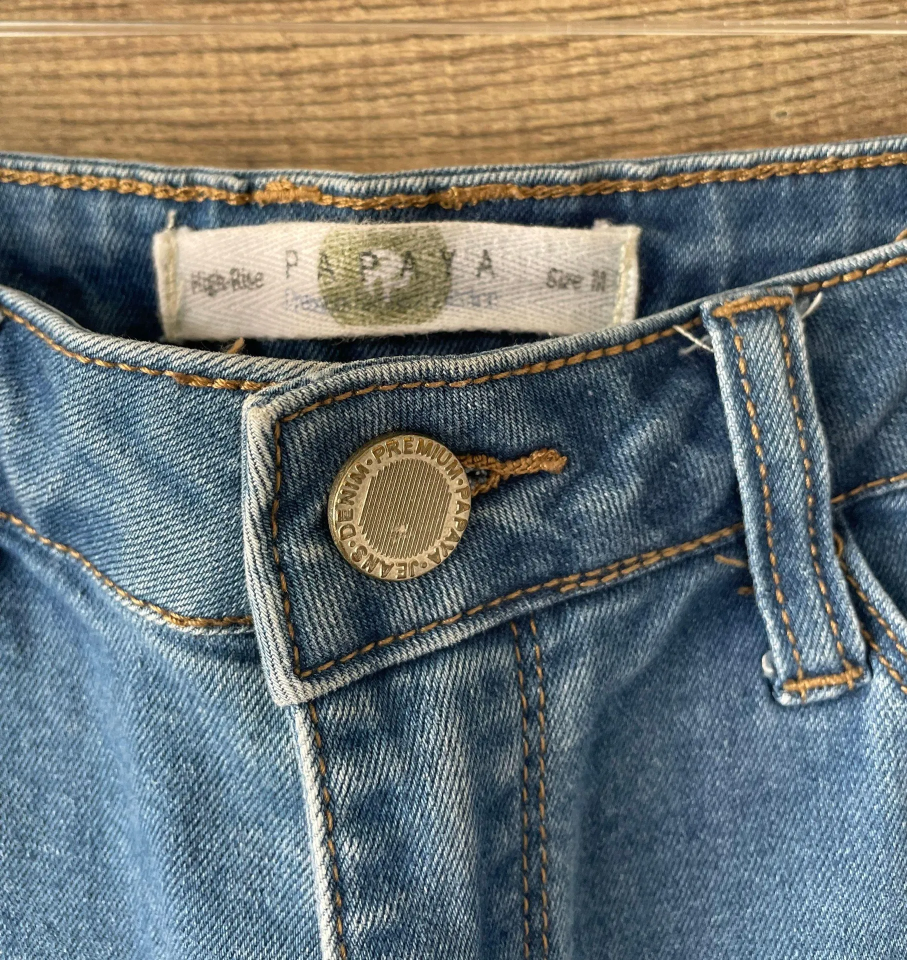 Papaya Denim High Waisted Cuffed Shorts - Image 4