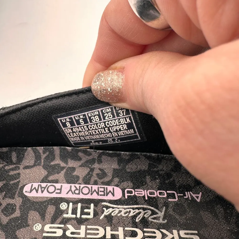 Skechers Women's Relaxed Fit Air Cooled Memory Foam Black Suede Sneakers Size 8 - Image 9