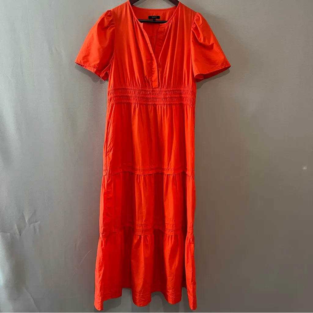 Quince Vibrant Orange Maxi Dress - Image 4