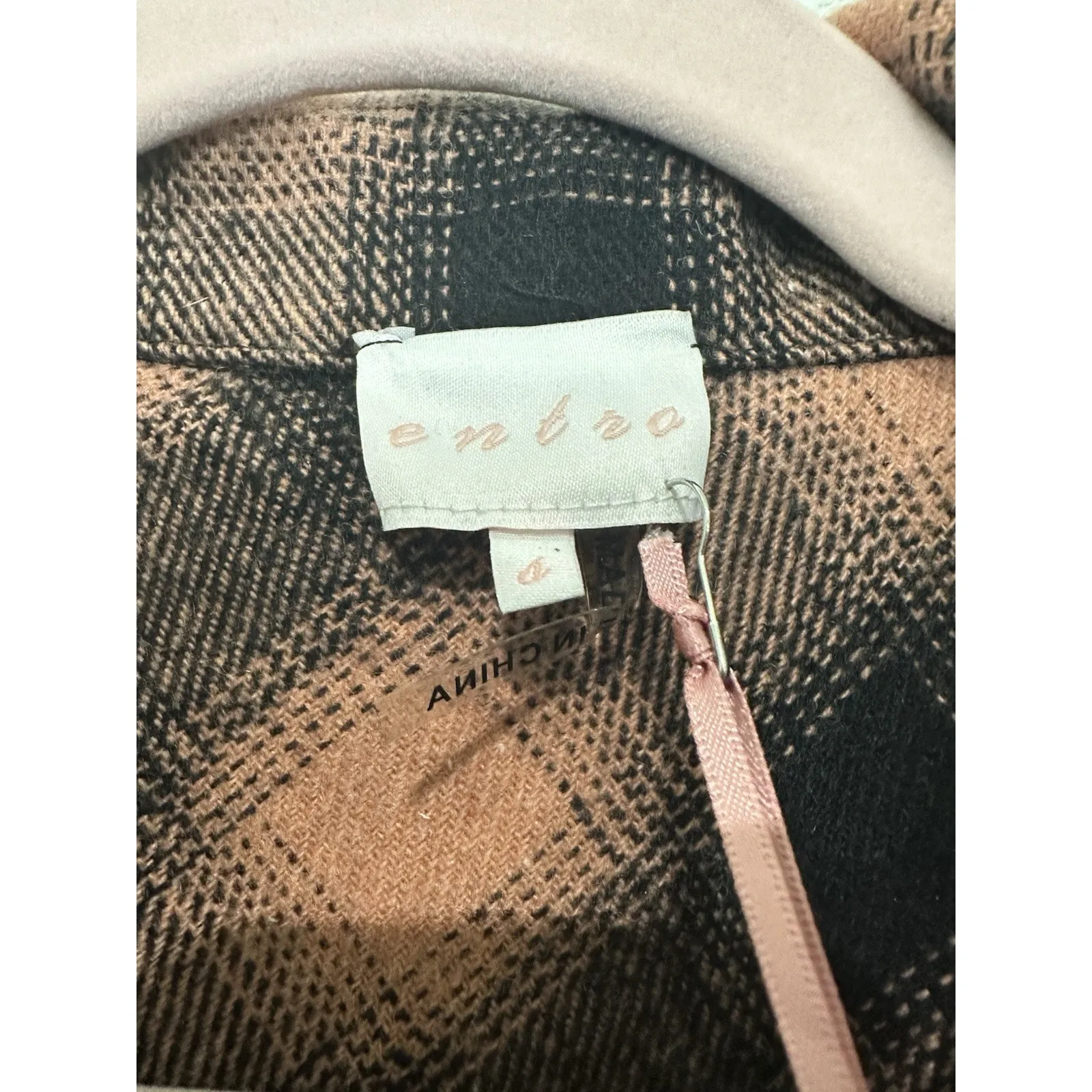 Entro Fringe Plaid Shacket S oversized fit western, edgy boho, whimsical look. - Image 6