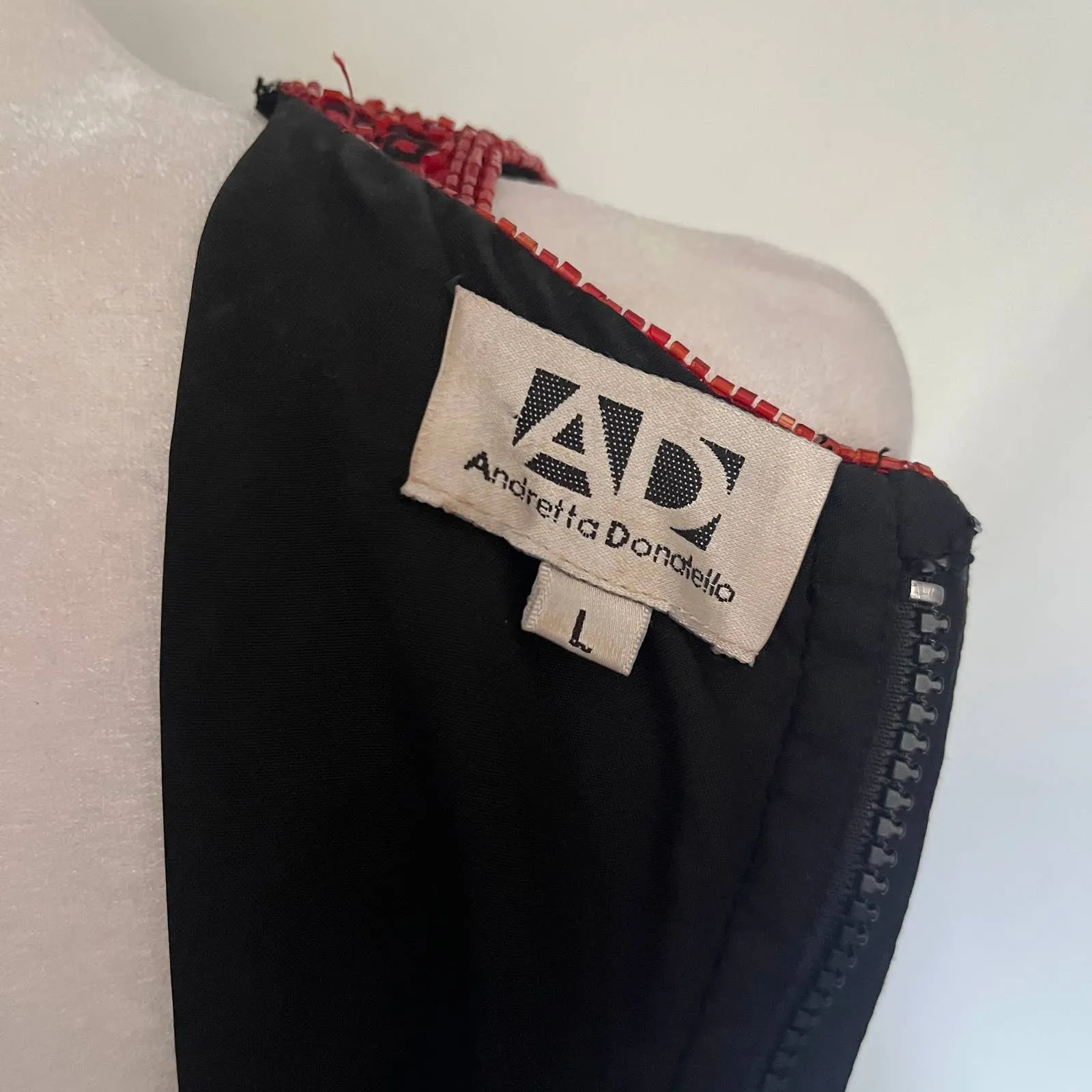 Vintage Y2K Andretta Donatello Silk Beaded Top Sz L Red Whimsigoth Party Indie Size L - Image 8