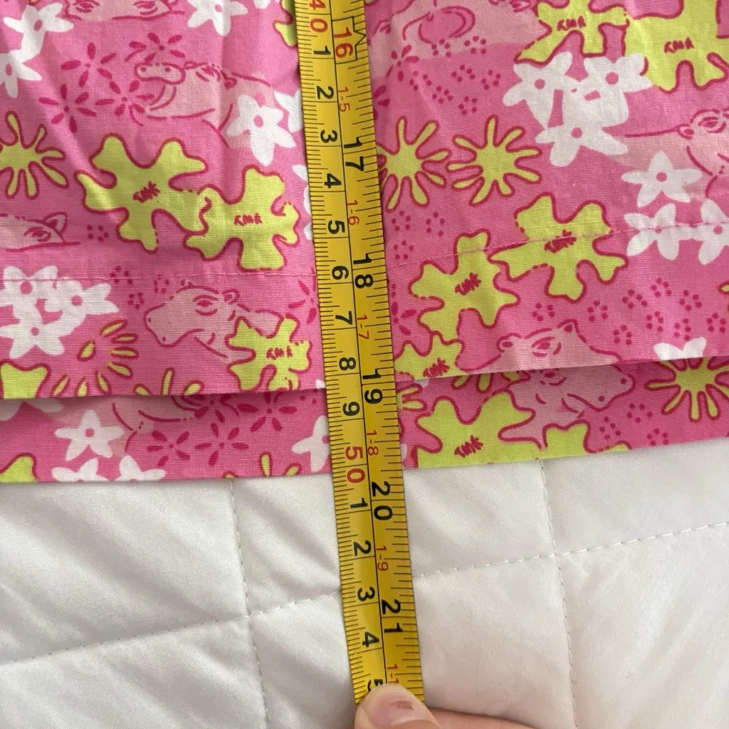 Vintage 90s Y2K Cathy Daniels Skort Skirt Womens Pink Green Hippo Floral Golf - Image 5