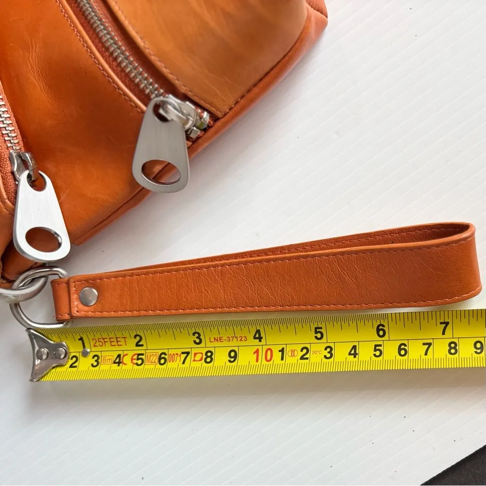 Kate Landry Clutch Orange Purse Preowned With Strap - Image 13