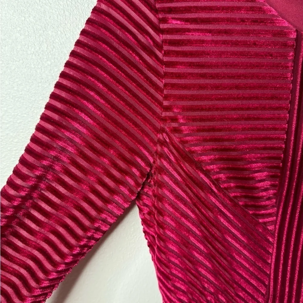 Copper key velvet berry ribbed stretch 3/4 waist zippered dress size small - Image 3