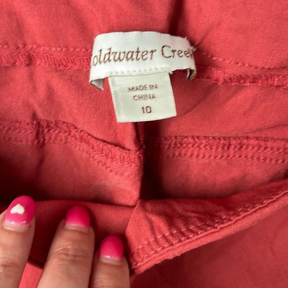 Coldwater Creek Women's Pull On Pants Straight Elastic Waistband Red Size 10 - Image 5