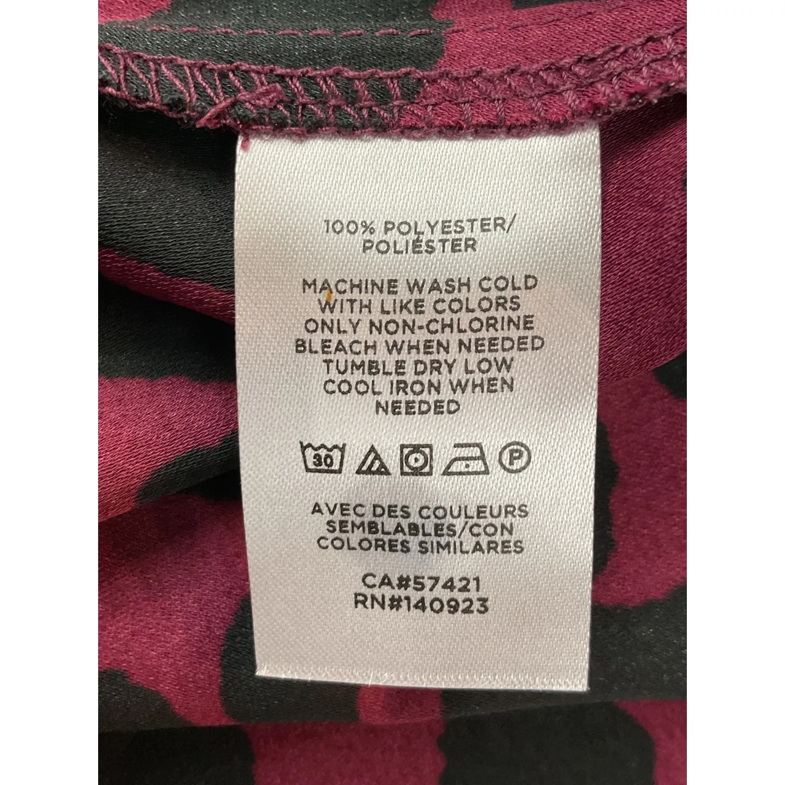 LOFT Petite Wrap Dress Leopard Print Burgundy Long Sleeve Tie Waist 4P - Image 10