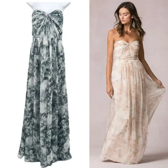 Jenny Yoo Nyla Gown Convertible Chiffon Watercolor Print Maxi Dress Nabi 12 - Image 18