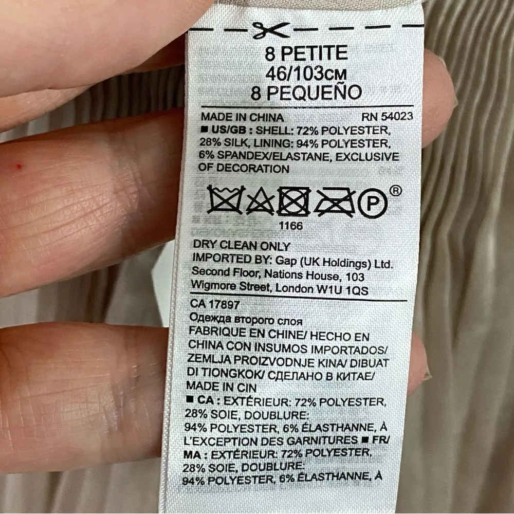 Banana Republic Collection Pleated Silk Blend Gold Cocktail Dress - Image 13