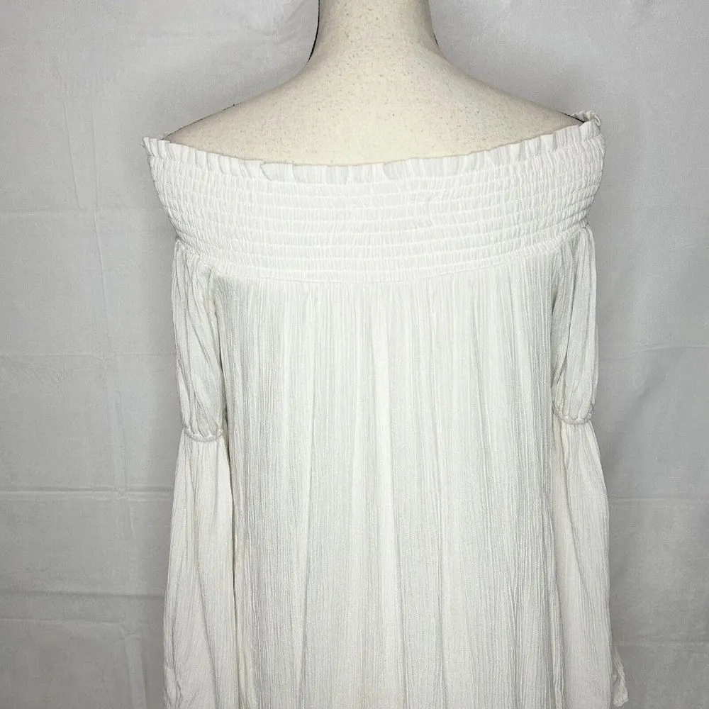 Taylor & Sage White Floral Embroidered Chiffon Long Sleeve Dress Size XS - Image 9