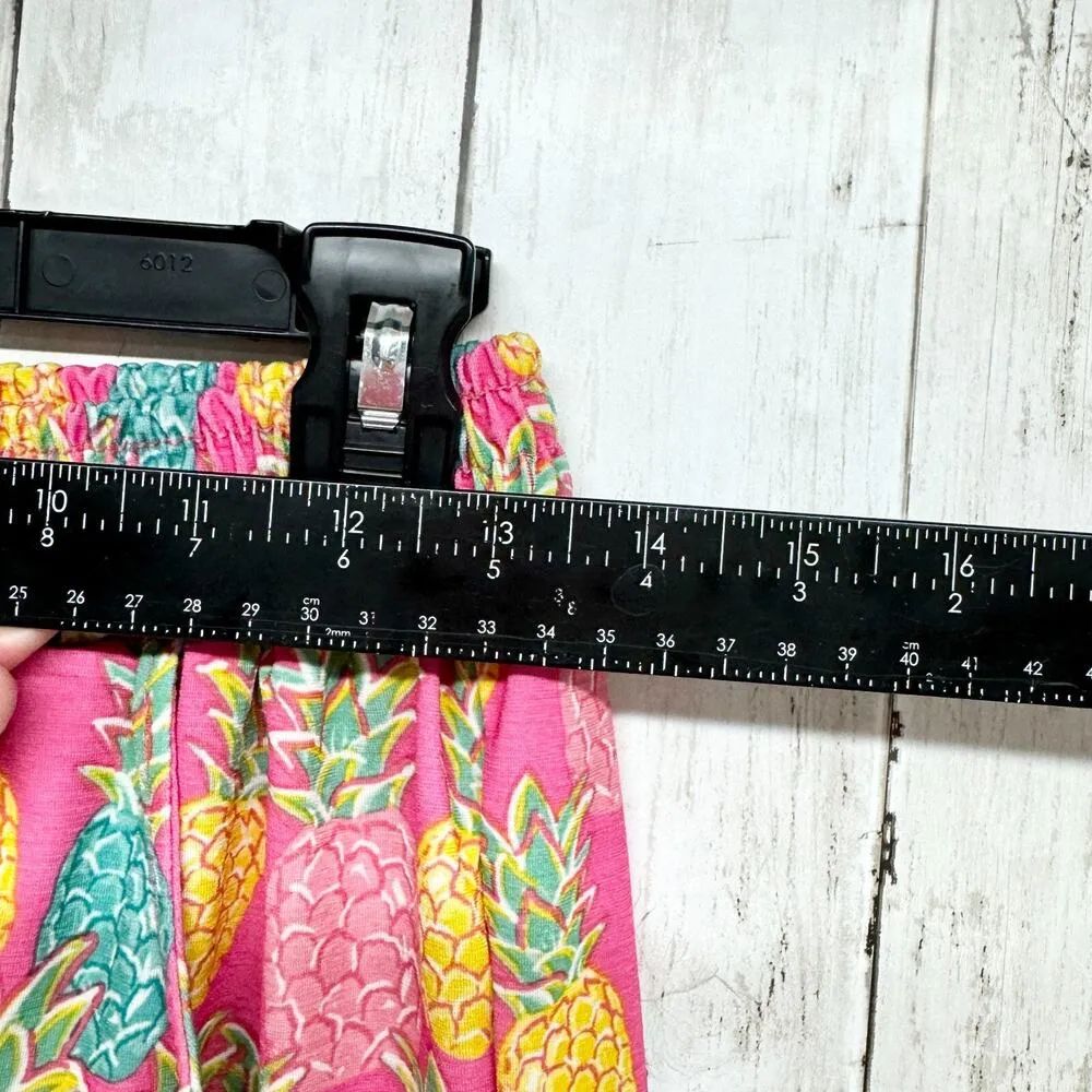 Simply Southern Shorts Women S/M Pink Pinneapple Pattern Elastic Waist Tassels - Image 3