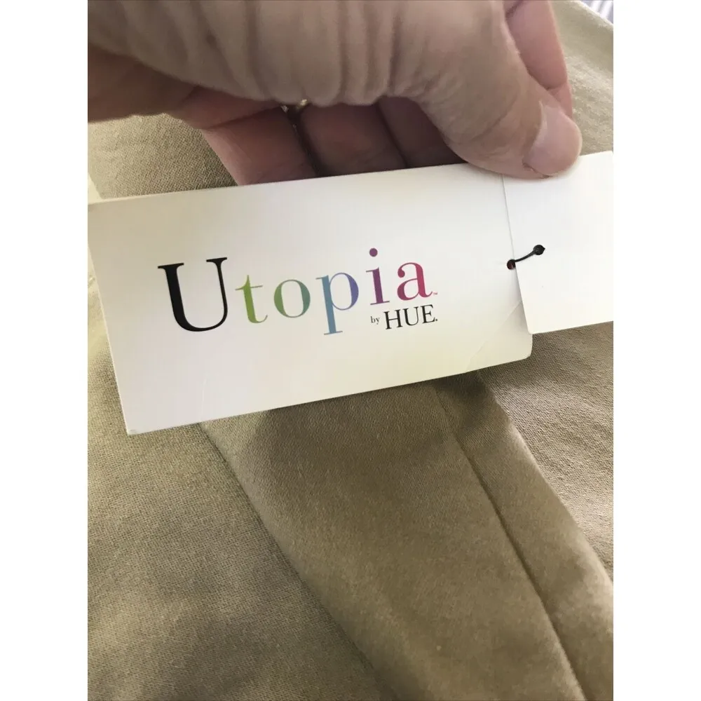 Utopia Twill Skimmer Leggings Pants size 2X $46 27” inseam NWT Khaki New - Image 5