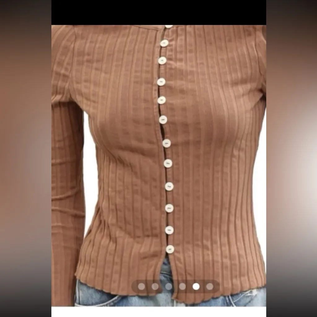 Free People Tilly Long-Sleeve Cardi. Size Medium - Image 3