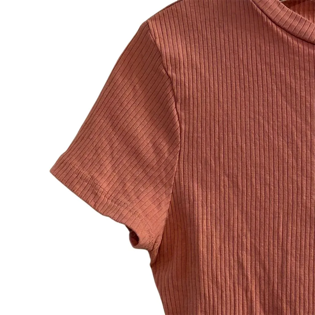 Divided by H&M Women's Mauve Ribbed Crop Top Size M Short Sleeve Casual Purple Size M - Image 5