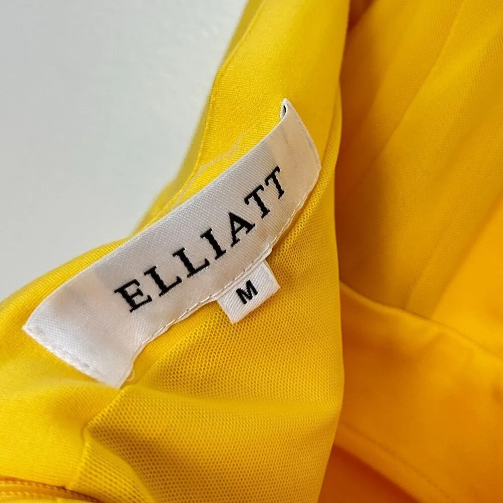 ELLIATT Tuning Halter Neck Column Gown in Yellow Size Medium - Image 8