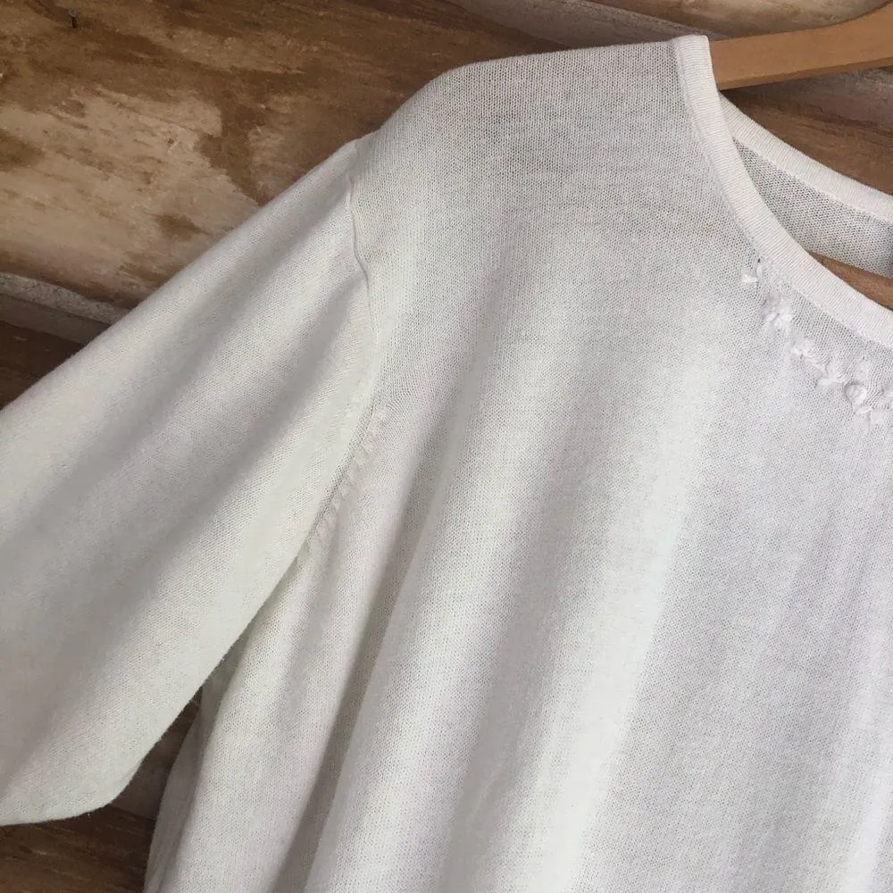 Vintage Cherokee daintily embroidered plus size 18W/20W short sleeve sweater - Image 5