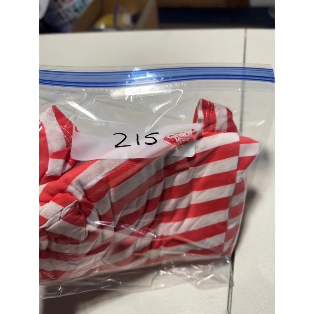 Brat Star Maxi Skirt Red White Striped Tiered High Waist Casual Size L - Image 6